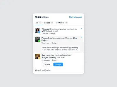 You have a new notifications 🔔 button clean dashboard design element exploration hover landing page listing mobile modal notification notificationlist popup ui uiux