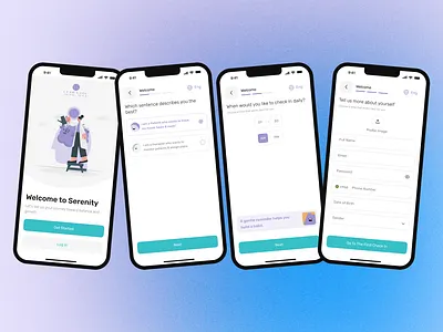 Onboarding flow for mental health app app branding design graphic design illustration logo typography ui ux vector
