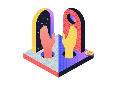 Metaphorical Illustration for Leela The Queen app app app design app illustration branding design digital illustration editorial illustration hands illustration illustrator isometric illustration isometry metaphor minimal product illustration psychology support ui vector visual metaphor