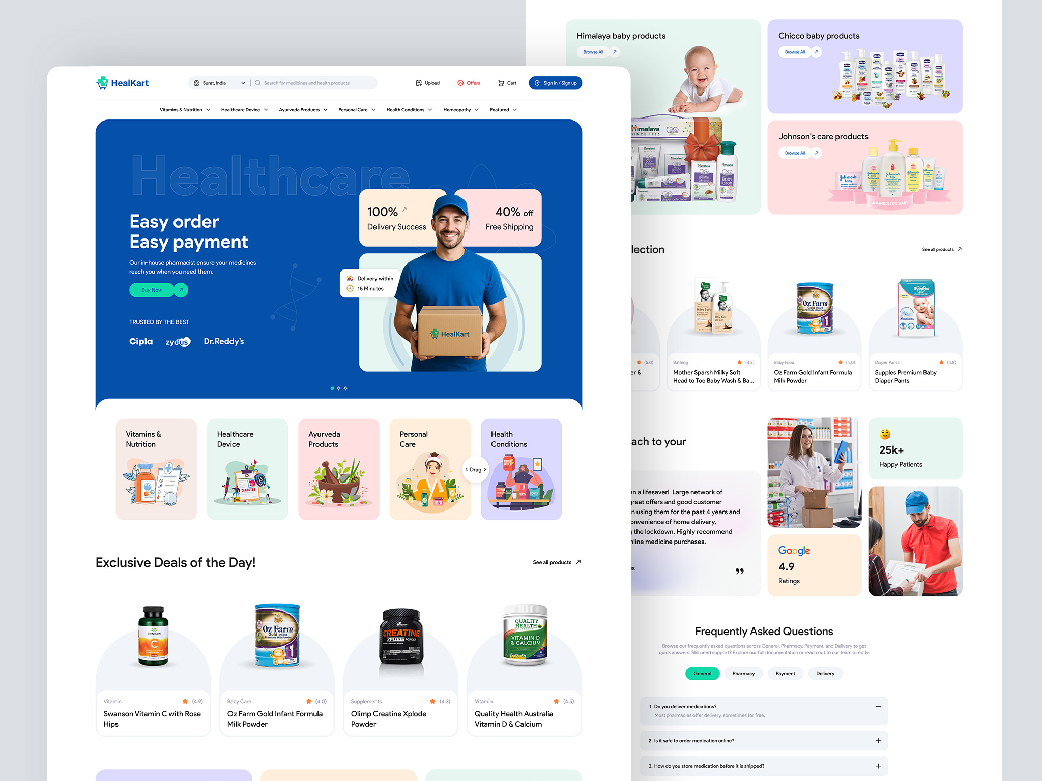 Example of Healthcare Website Landing Page