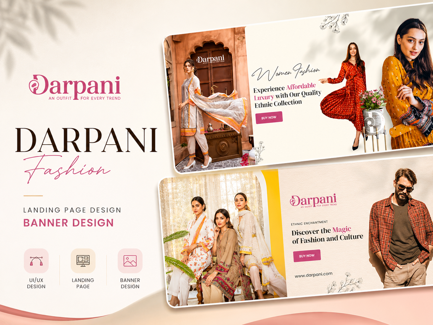Darpani Fashion - Landing Page animation branding design fashion poster design graphic design illustration landing page logo motion graphics photoshop poster design
