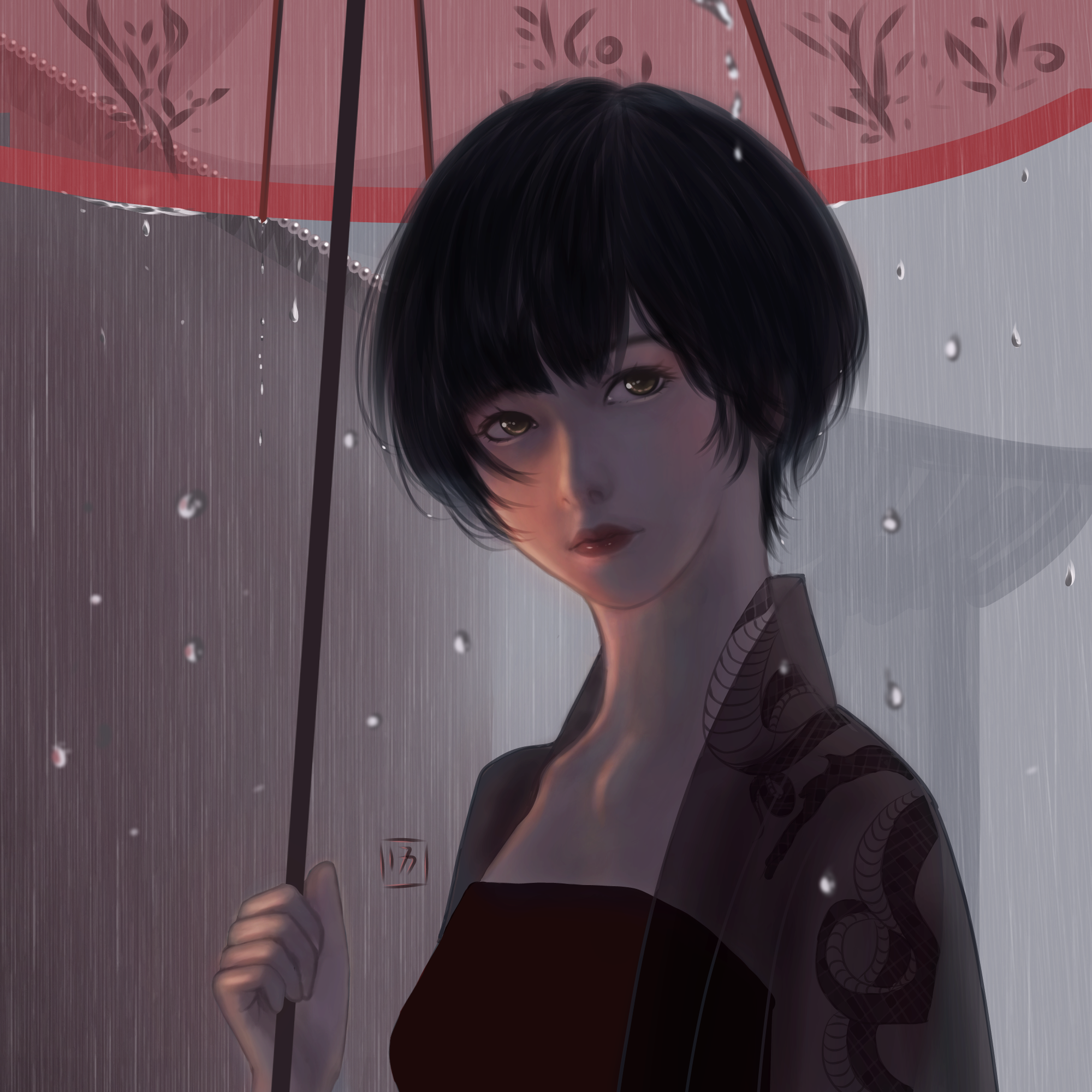 Jade anime dark digitalart drawing fanart girl illustration
