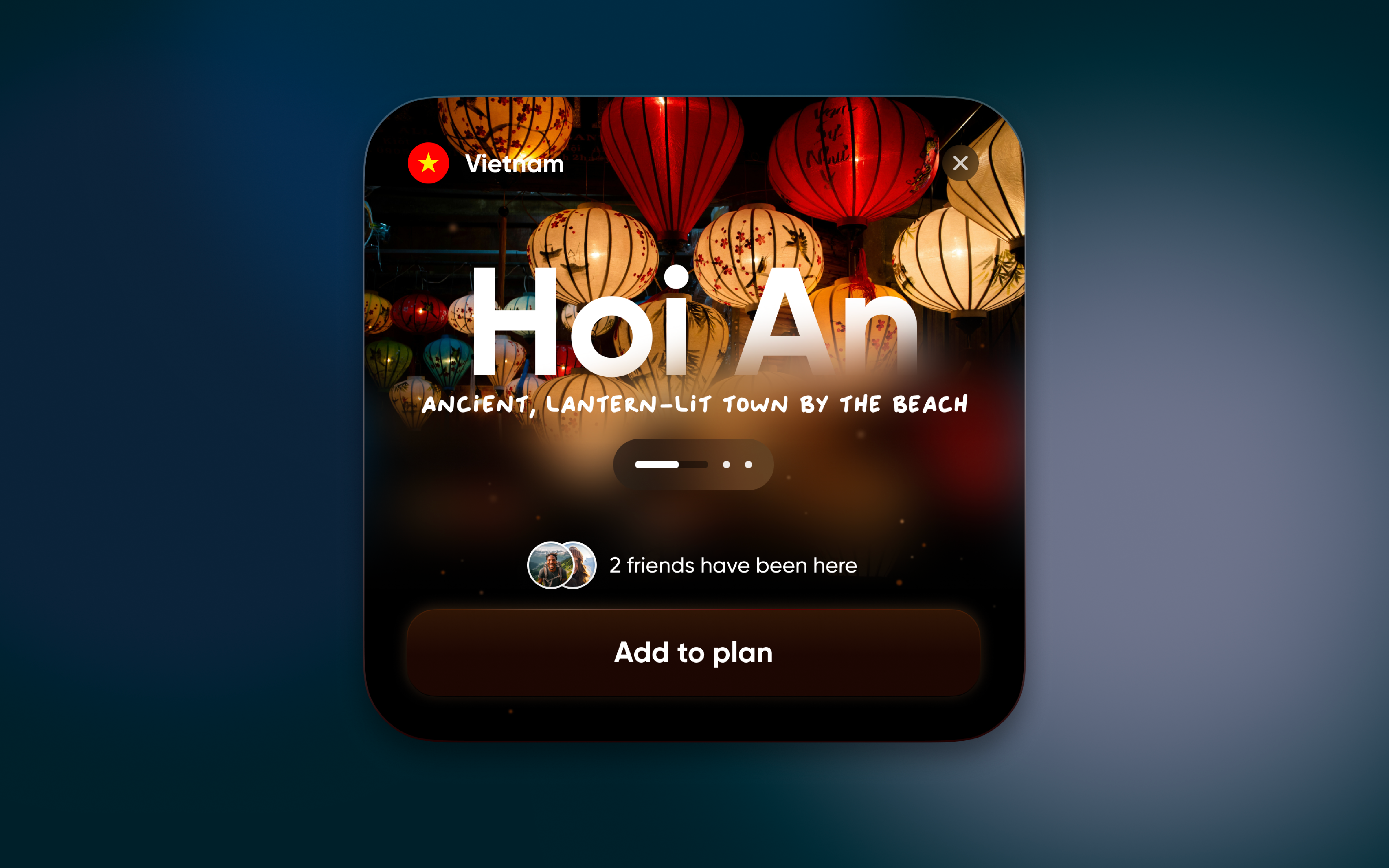 Destination card experiment button card cta detail gradient interface skeuomorphic ui vietnam