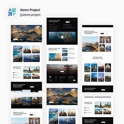 Travel Agent - Landing Page Travel atrem project figma mobile app ui ui design uiux user interface ux ux design web design