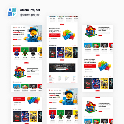Lego Landing Page - Landing Page Lego Ecommerce atrem project figma mobile app ui ui design uiux user interface ux ux design web design