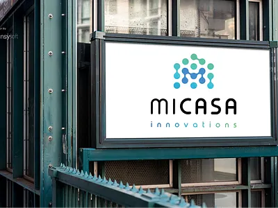 "Micasa Innovations," reflecting the brand’s modern identity. adobeillustrator automatedshades automation design figma homeautomation homedecor homeproducts homeservices hometechnology interiordesign lightingdesign logodesign luxuryhomes poolsolutions premiumhomeautomation premiumshades rollershades smarthome smarthomedesign