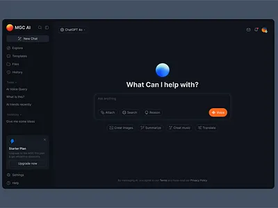 AI chat page dark mode ai ai assitant ai chat chat gpt dark mode mingcute