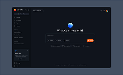 AI chat page dark mode ai ai assitant ai chat chat gpt dark mode mingcute