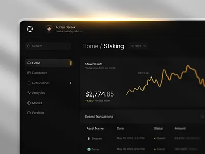 Darkmode Dashboard component crypto cryptodashboard darkmode dashboard design figma figmadesign finance glow modals product productdesign shadow ui uiux web3