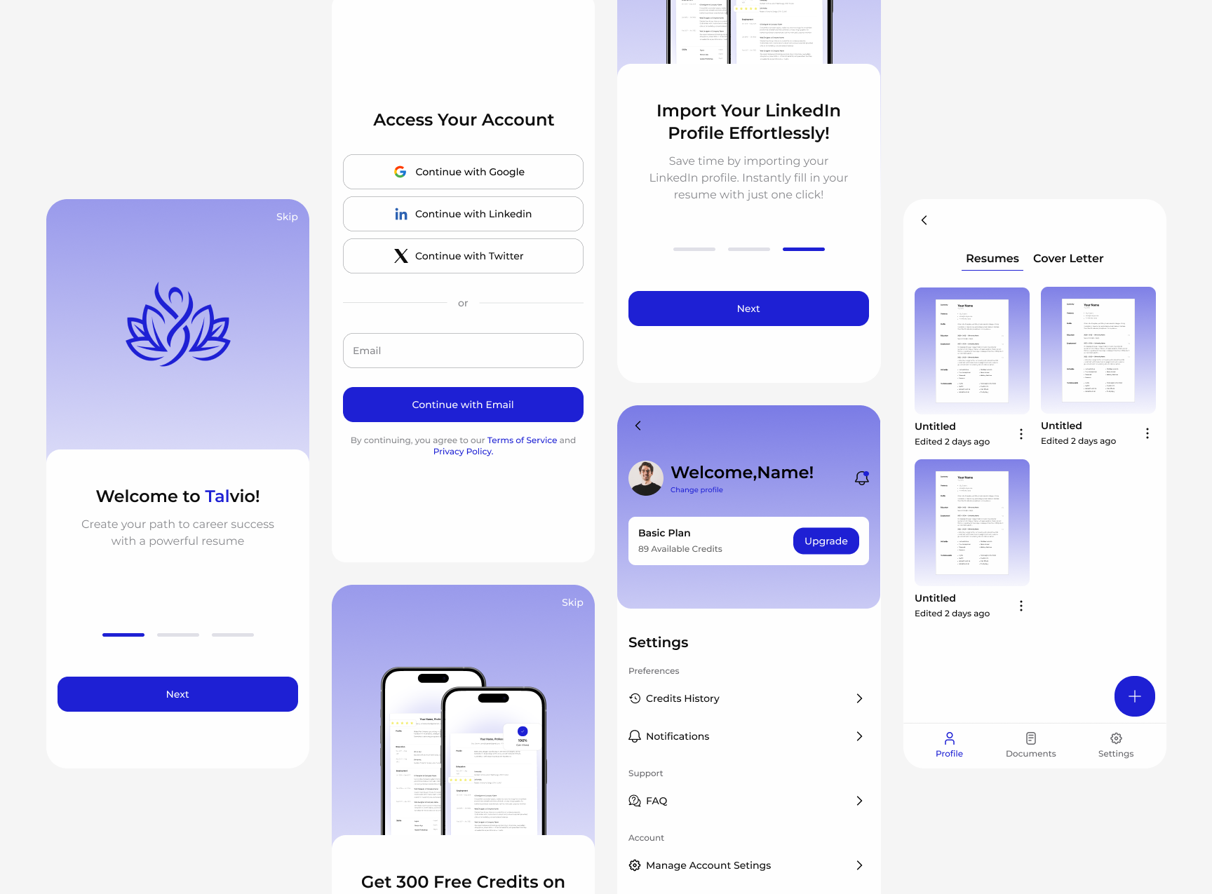 Resume Builder Talvio - App & Landing Page (Dark & Light Mode) app cv cv maker cvapp cvmaker landingpage resume resume builder resumeapp resumemaker