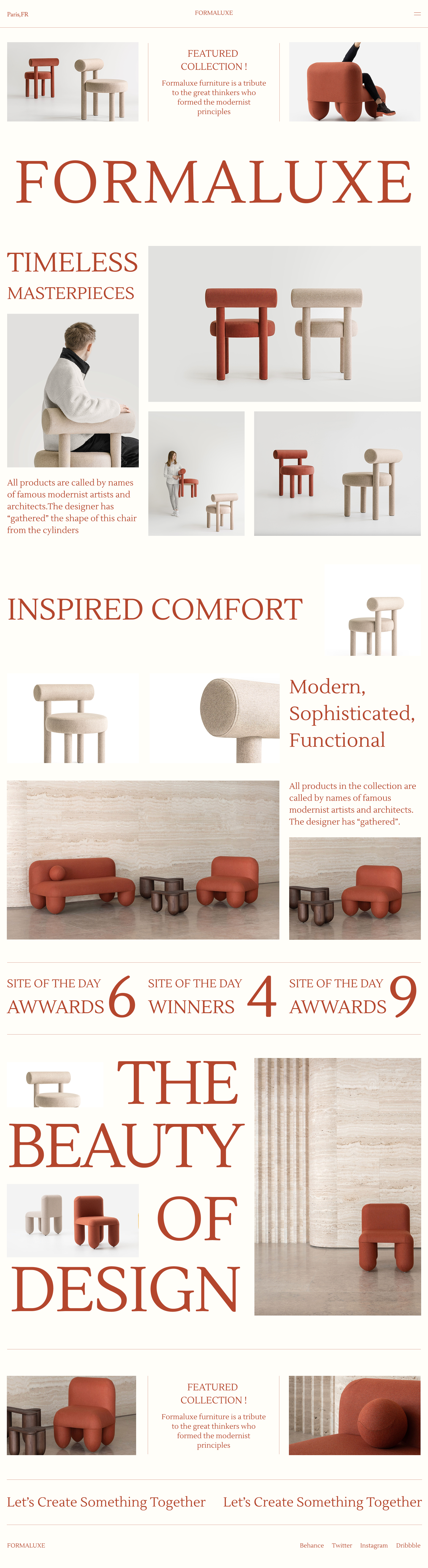 Formaluxe- Furniture landing page design chair furniture furniture landing page home home design home landing page interior interior design interior landing page interior ui