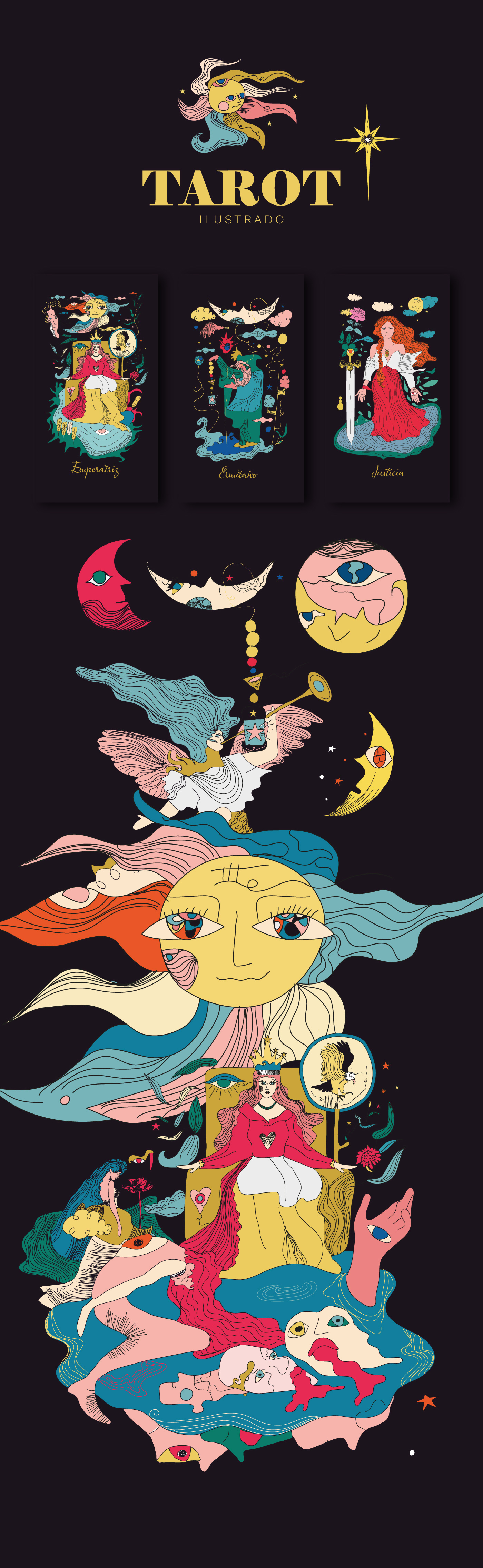 Tarot Cards art flat graphic design illustration tarot tarot art tarot fashion tarot hermoso tarotcards vector