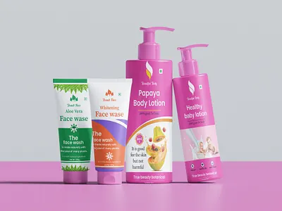 Papaya Body Lotion & Face Wash Label Design bottle design cosmetics face wase tube face wash fachwash label nim face wash papaya body lotion product packaging deisgn skin care packaging