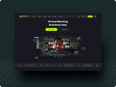 Hero UI for Virtual Collaboration Platform herosection landingpage meetinghub ui uidesign uiuxdesign