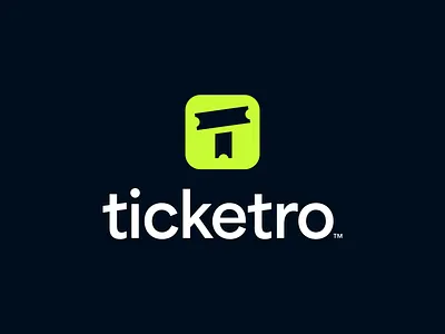 Ticketro™ Stacked Logo app brand brand identity branding color event management events logo logo design mark nft saas symbol ticketing tickets visual identity web3