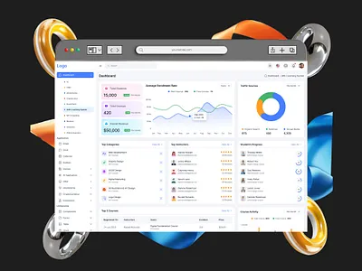 Learning Management Daeshbord 3d and user centric. close animation app branding design figma graphic design illustration landing page logo motion graphics ui ux website