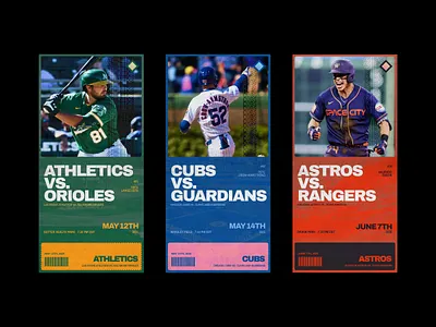 Reimagined Tickets Set 2 art direction baseball cards design grid mockup sports tickets ui visual design web design