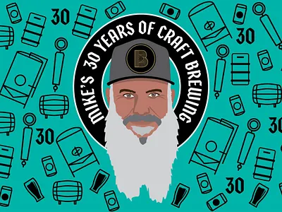 Illustration for Broke Brewing Co. Anniversary graphic design illustration vector