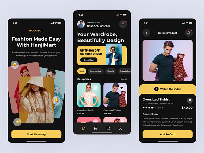 HanjiMart- Fashion Store Mobile App Ui Design design designerwear ecommerceapp fashionapp fashiondeals luxuryfashion mensstyle mobile app newlaunch onlineshopping shopnow trendystyles ui ux website