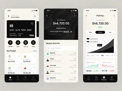 FinBot-Finance Mobile App UI Design budgeting design digitalbanking financeapp financialfreedom investing mobilepayments moneymanagement personalfinance savemoney securebanking stockmarket ui ux wiretransfer