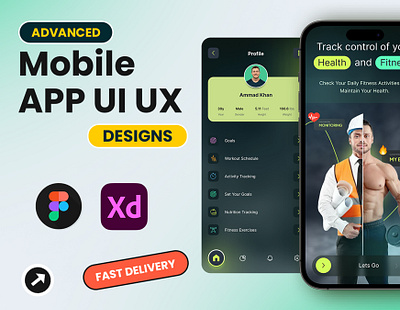 Mobile App Design app design app screenshot design figma figma app fitness apps food apps graphic design illustration mobile app mobile app design mobile ui design saas application ui ui ux design xd