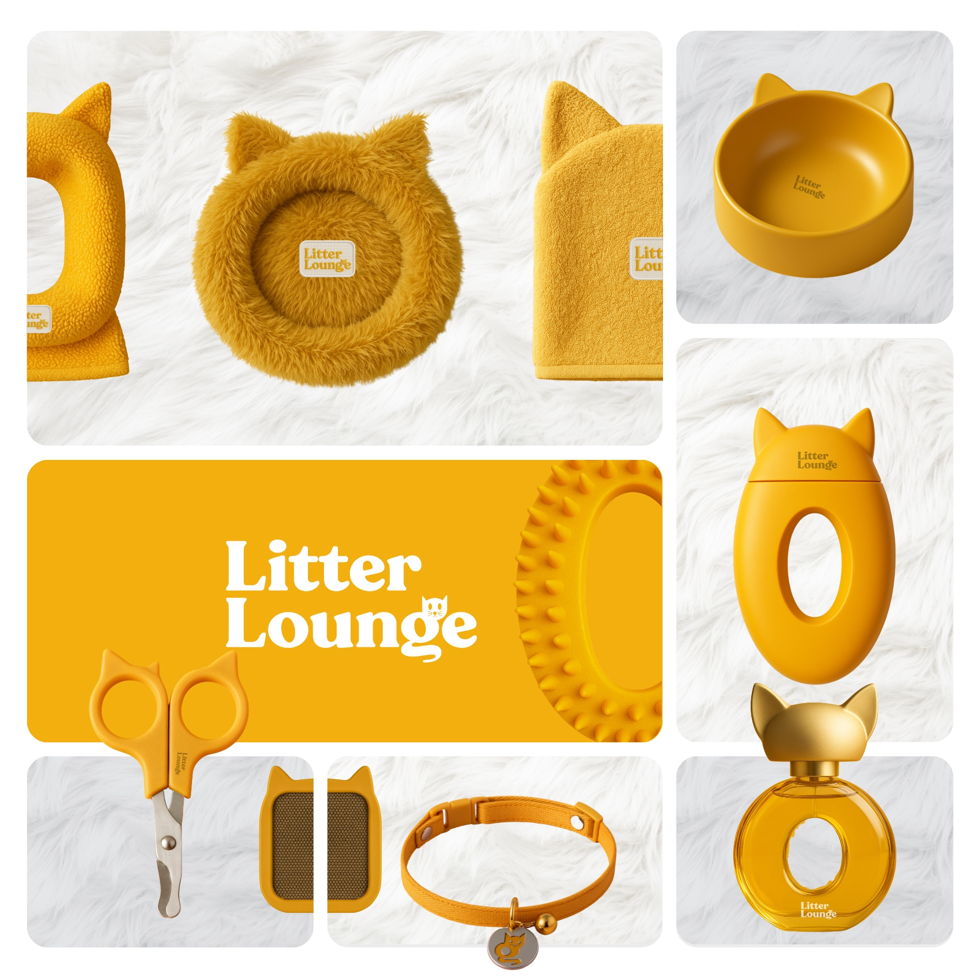 Litter Lounge | Cat Grooming Products Brand Identity Design brand identity branding cat cat brand identity design cat branding cat grooming cat logo dynamic feline flat hand drawn handcrafted handmade kitten litter logo minimal modern symbolic wordmark
