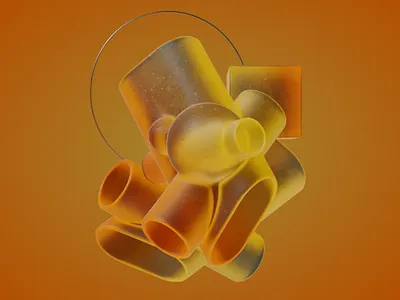 Translucent Twist 🌀 3d 3d art 3d art work 3d composition 3d design 3d forms 3d model 3d modelling 3d render 3d rendering combination connection golden gradient gradient background orange translucent twist yellow