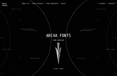 Archa Fonts 𓇻 Landing Page cosmic font font packages futuristic landing page layout minimalism product design scifi typography ui uiux ux ux research web design website