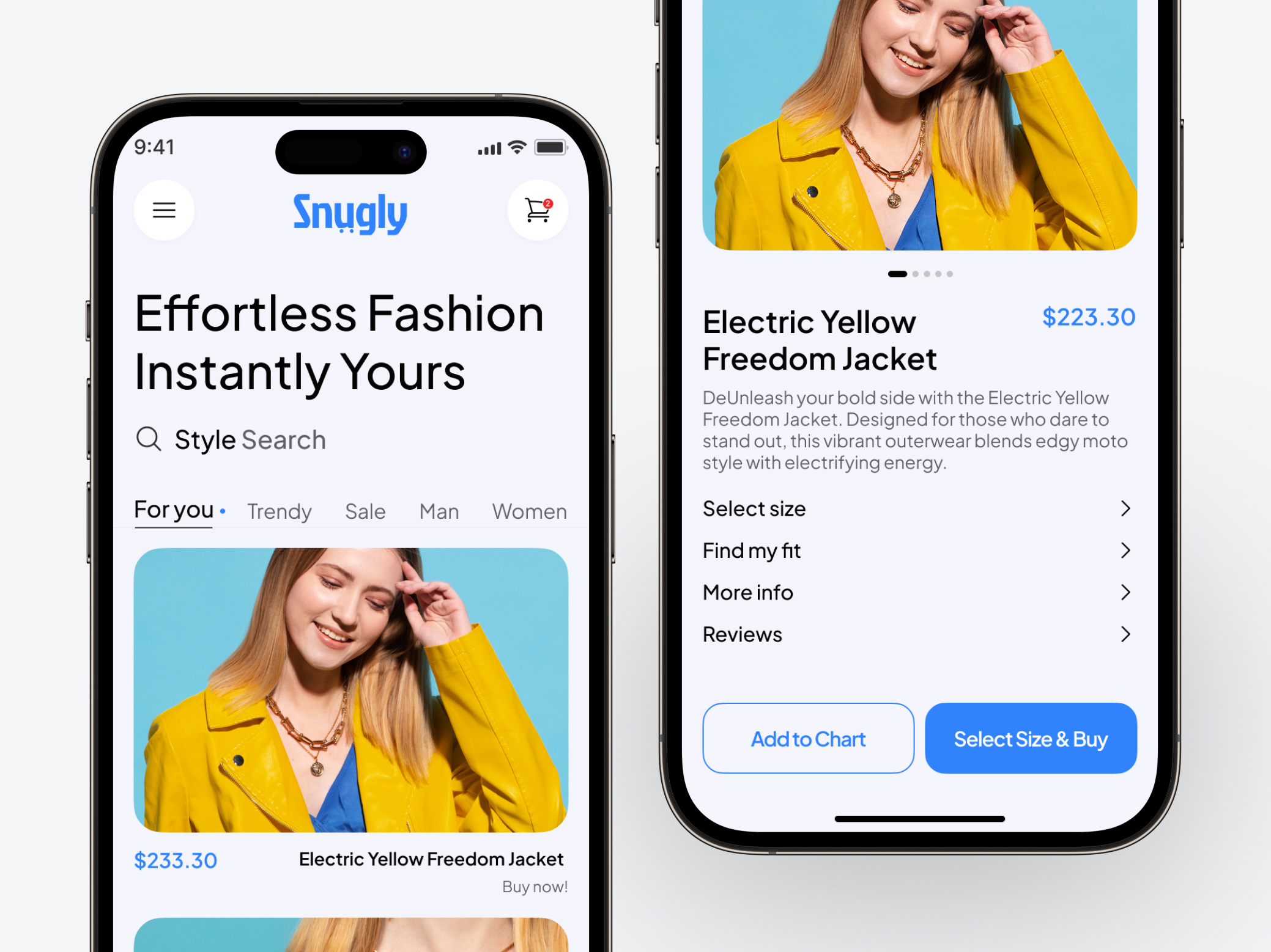 Snugly - Fashion Ecommerce Application branding card clean clothes eccomerce fashion homepage layout design marketing marketplace online shop online store product screen shop sreetwear ui uidesign ux uxdesign web design