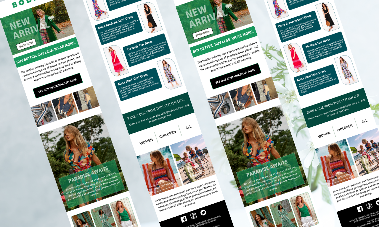 Bright & Buttoned-Up: Custom Email Templates for Boden branding branding design digital marketing email design email marketing email marketing template email newsletter design email template email template design graphic design klaviyo email template landing page design mailchimp email design mailchimp email template newsletter design newsletter template popup form design signup form design template design