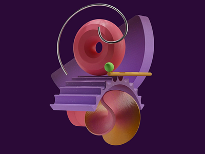 Surreal Ascent 🪜 3d 3d art 3d art work 3d design 3d illustration 3d model 3d shapes 3d visual creative design geometric geometric shapes graphic design modern pink playful playful design purple sphere stairs