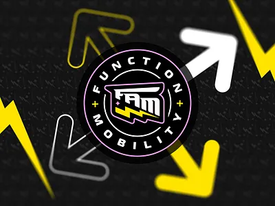 Function and Mobility | FAM arrows edgy fitness gym health industrial lettering lightning logo logo design minimal sports star strike workout