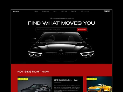 Sleek Car Auction Website Design digitaldesign