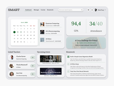 Smart Learning Courses Dashboard branding dashboard graphic design logo photoshop ui ux