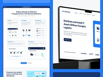 Workwize - Website & Platform b2b blue clean dashboard design systems homepage landing page mockup outcraft agency product design remote work saas supply chain tech ui user experience user interface ux web website