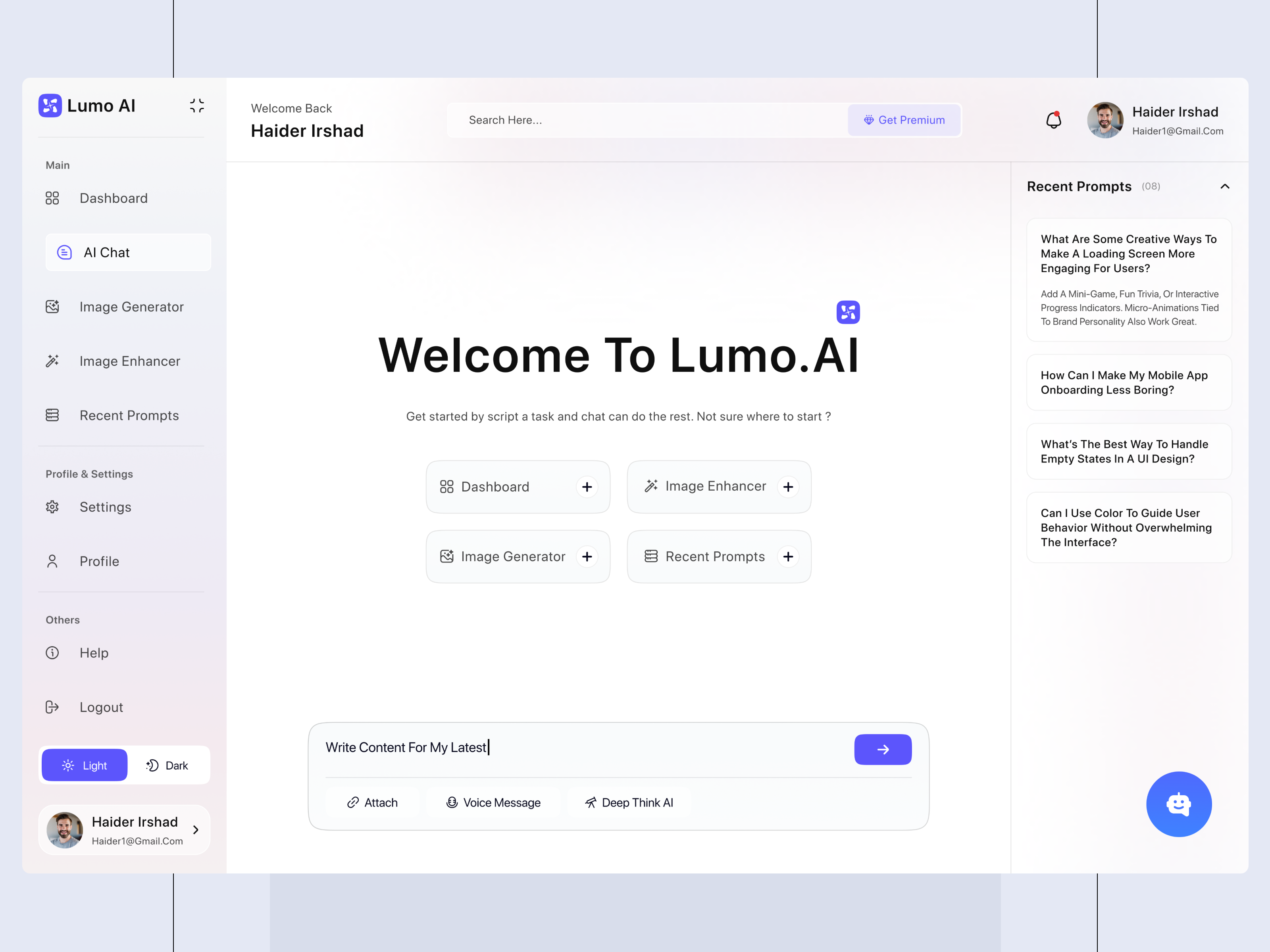 Example of Dashboard Design (3 Screens)