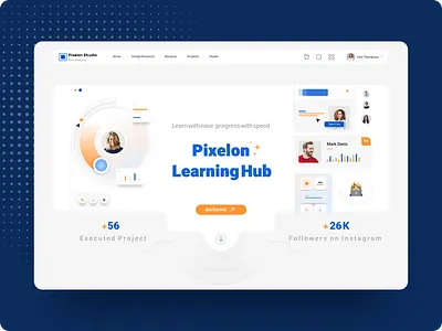 Hero Section Design for Online Learning App dribbbleshot herosection landingpagedesign uidesign uxfirst webdesigndaily