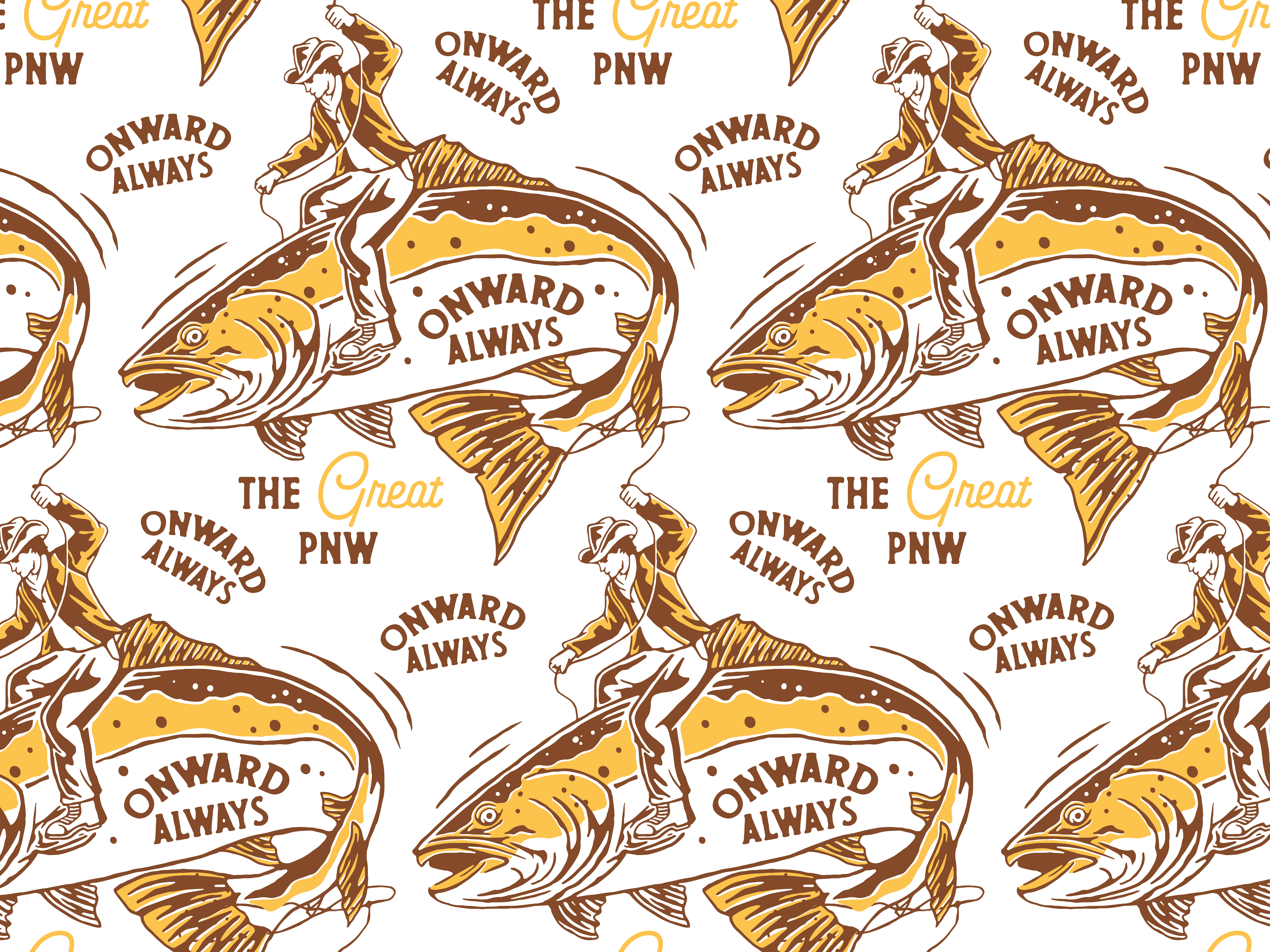 Illustration for The Great PNW apparel branding design fishing fishingapparel graphic design hunting illustration illustrator logo merchendise outdoor typography vector