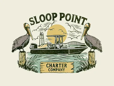 SLOOP POINT | Charter Company apparel art branding clothing clothingline design graphic design illustration illustrator lettering logo logodesign merchendise outdoor retrodesign tshirtdesign type typography vector vintage