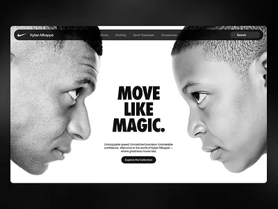 Editorial concepts for Kylian Mbappé + Nike collaboration. concept editorial graphic design ui user interface webdesign