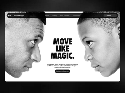 Editorial concepts for Kylian Mbappé + Nike collaboration. concept editorial graphic design ui user interface webdesign