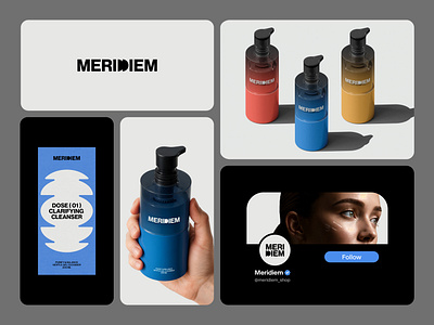 Meridiem Visuals bento cosmetics design logo skincare visualidentity visuals