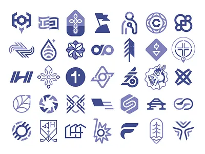 Various Logos beans church coffee construction doctor donkey esports farm fence fitness flag golf leaf logo collection medical monogram tree water
