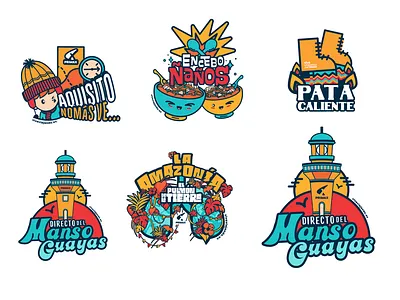 Illustration Stickers - Vive Viajando Primax branding design ecuador graphic design illustration stickers travel vector