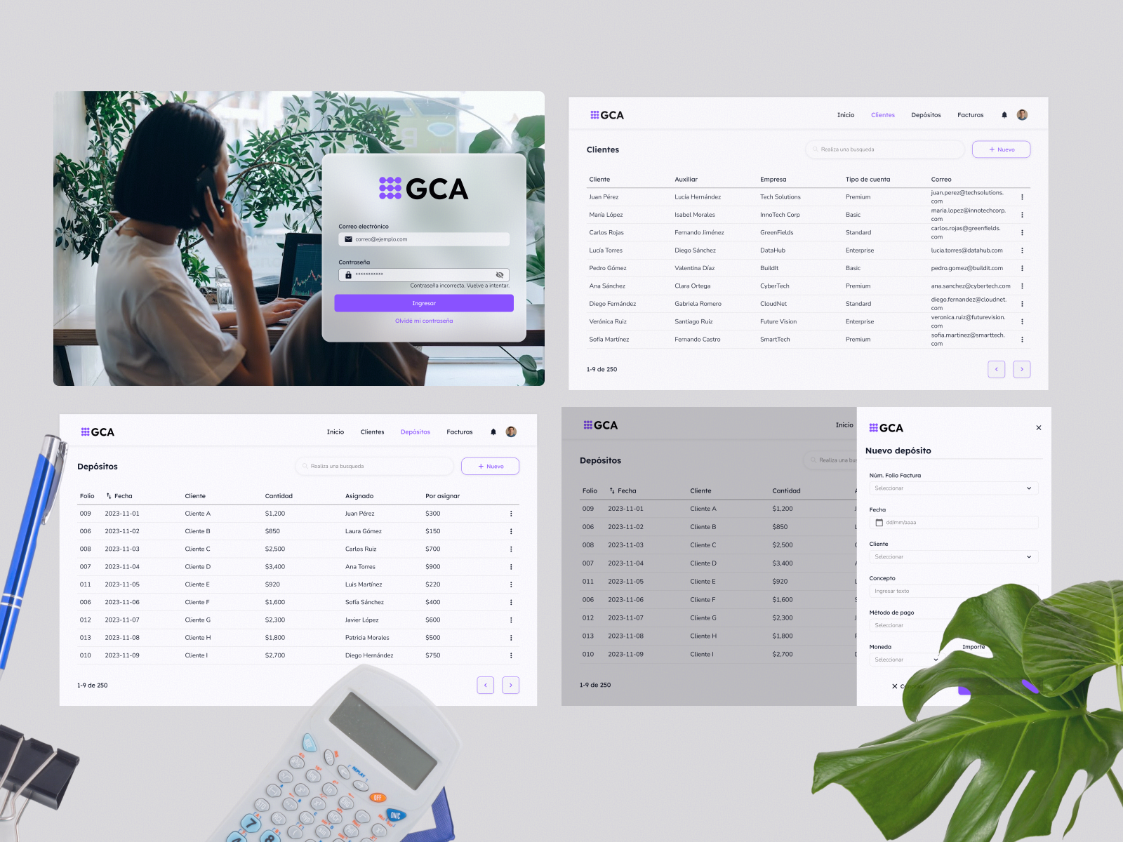 GCA UI — Sistema Administrativo para Gestión de Finanzas. accounting system administrative system branding design figma system ui ui design ux wireframe