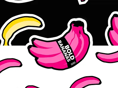 Bold Bananas Logo + Pattern agency logo bananas bold branding design graphic design illustration logo pattern pink typography vector yellow
