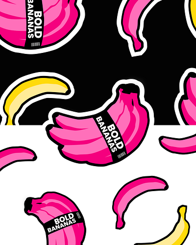 Bold Bananas Logo + Pattern agency logo bananas bold branding design graphic design illustration logo pattern pink typography vector yellow
