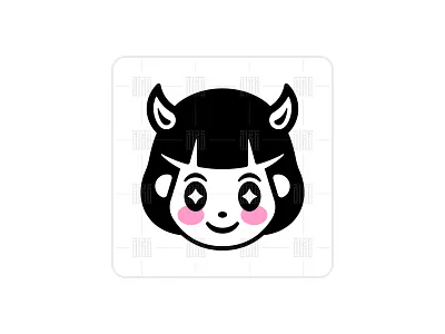 Cute Devil Girl Logo ( Logo Forsale ) branding cute design devil devil logo gril icon illustration logo logo design logodesign mascot logo minimal minimalist logo ui