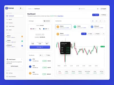 Coinez - Crypto Wallet bitcoin clean coinez crypto crypto currency crypto dashboard crypto design crypto trading crypto wallet dashboard design minimalist saas saas dashboard ui uidesign uiuxdesign ux uxerflow uxxdesign