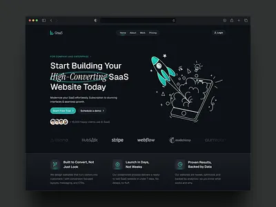 GraaS - SaaS & Converting Landing Page Website converting landing page converting website dark theme figma landing page modern website saas saas landing page saas website ui ui design user interface design